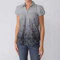 Planet Gold Junior's Short Sleeve Button Front Top