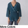 Katherine New York Women's Smocket Waist Sheer Top