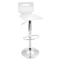 White Sparkle Adjustable Bar Stool