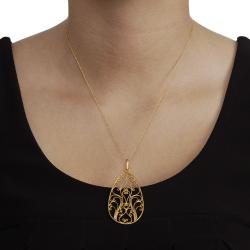 Sterling Silver Vermeil-style Filigree Necklace