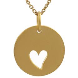 Sterling Silver Vermeil-style Heart Cut-out Necklace