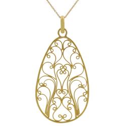 Sterling Silver Vermeil-style Filigree Necklace
