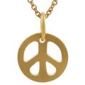 Sterling Silver Vermeil-style Peace Sign Necklace