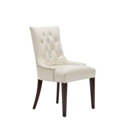 Nimes Cream Leather Side Chair