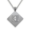 Tungsten Carbide 3-piece Faceted Squares Necklace