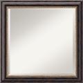 Tuscan Dark Brown Rustic Square Wall Mirror