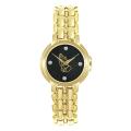 Men's Goldtone Prayer Hands Black Dial Diamond Quartz Watch