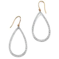 18k Gold over Sterling Silver Diamond Accent Loop Drop Earrings
