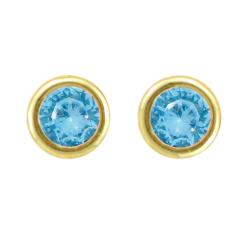10k Gold Blue Topaz Stud Earrings