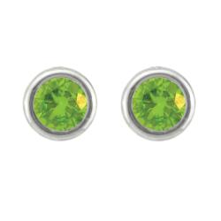 10k White Gold Peridot Stud Earrings