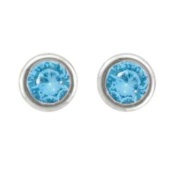 10k Gold Blue Topaz Stud Earrings