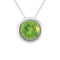 10k Gold August Birthstone Bezel-set Peridot Designer Necklace