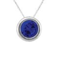 10k Gold September Birthstone Bezel-set Created Sapphire Designer Necklace