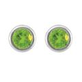 10k White Gold Peridot Stud Earrings