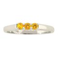 10k Gold November Birthstone Citrine 3-stone Ring