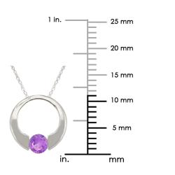 10k Gold February Birthstone Amethyst Circle Necklace