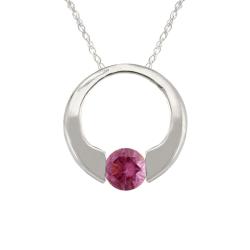 10k June Birthstone Rhodolite Circle Necklace