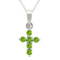 10k Gold Peridot Cross Necklace
