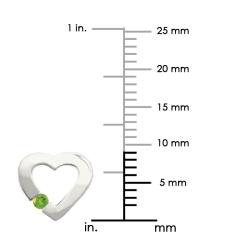 10k Gold August Birthstone Peridot Contemporary Bold Designer Heart Earrings