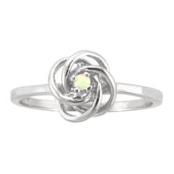 10k Gold October Birthstone Opal Love Knot Designer Ring