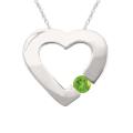 10k Gold Peridot Heart Necklace