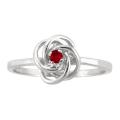 10k Gold Designer January Birthstone Garnet Love Knot Ring