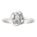 10k Gold Designer April Birthstone White Topaz Love Knot Ring