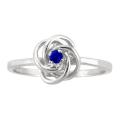 10k Gold September Birthstone Created Sapphire Love Knot Designer Ring
