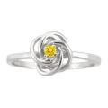 10k Gold November Birthstone Citrine Love Knot Designer Ring