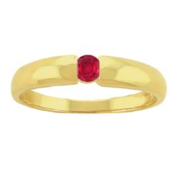 10k Gold Created Ruby July Birthstone Ring