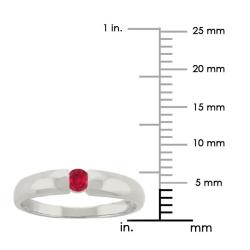 10k Gold Created Ruby July Birthstone Ring