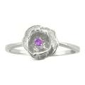 10k Gold February Birthstone Amethyst Flower Ring