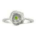 10k Gold August Birthstone Peridot Flower Ring