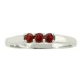 10k Gold January Birthstone Garnet Bold Designer 3-stone Ring