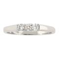 10k Gold April Birthstone White Topaz Bold Designer 3-stone Ring