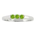 10k Gold August Birthstone Peridot 3-stone Ring