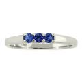 10k Gold Bold Designer September Birthstone Created Sapphire 3-stone Ring