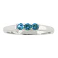 10k Gold Bold Designer December Birthstone Swiss Blue Topaz 3-stone Ring