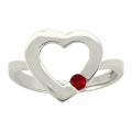 10k Gold Garnet January Birthstone Heart Ring