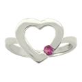 10k Gold Rhodolite June Birthstone Heart Ring