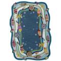 Hand-carved Alexa Kids Aqua Fish and Bubbles Blue Wool Rug (5' x 8')