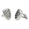 Stainless Steel Groove Shield Cuff Links