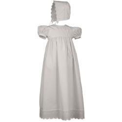 Cherubic Baby Girl's Christening Gown and Bonnet