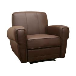 Atticus Modern Dark Brown Faux Leather Recliner