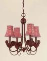 Rooster 4-light Iron Chandelier