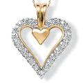 10k Two-tone Gold Diamond Accent Heart Necklace