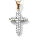 10k Two-tone Gold 1/5ct TDW Diamond Cross Necklace (G-H, I3)