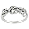 Sterling Silver Three-flower Ring