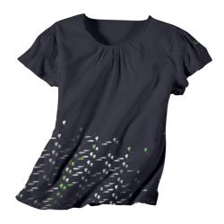 IguanaMed Women's Carbon Black Print 2-pocket Scrub Top