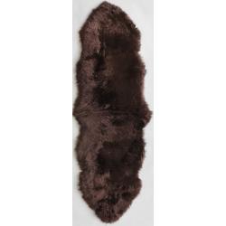 Alexa Double Brown Soft Sheepskin/ Wool Shag Runner (2' x 6')